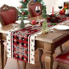 Snowflake Plaid Table Runner Festive Christmas Decor for Home & Parties