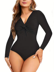 Seamless Shaping Bodysuit Long Sleeve Tummy Control Slimming Body Shaper