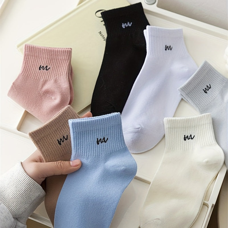 Letter Print Socks Soft & Comfy Short Socks Women's Stockings