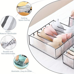 6 Grids Bra Drawer Organizers Lingerie Storage Bins