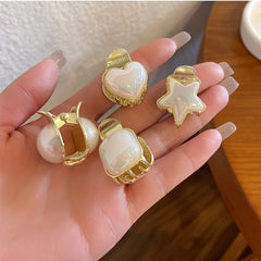 Lustrous Pearl Hair Clips Sweet Metal Barrette Hair Accessory