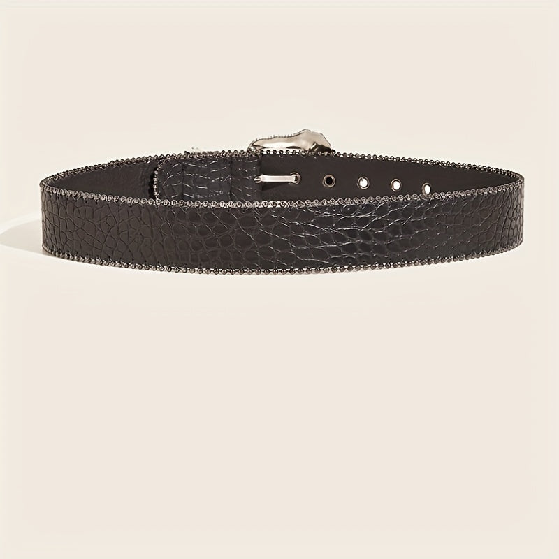 Carved Buckle PU Vintage Western Belt Punk Belts