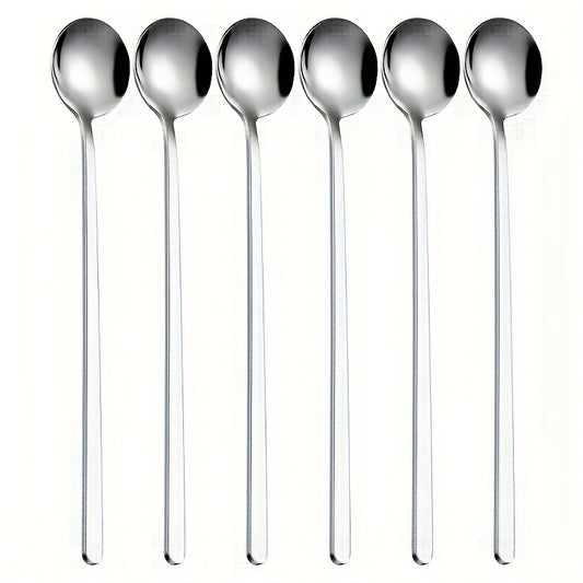6pcs Stainless Steel Coffee Spoons Long Handle Tea Spoons