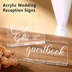 Acrylic Favors Sign Wedding Reception Sign Cards Holder Rustic Farmhouse