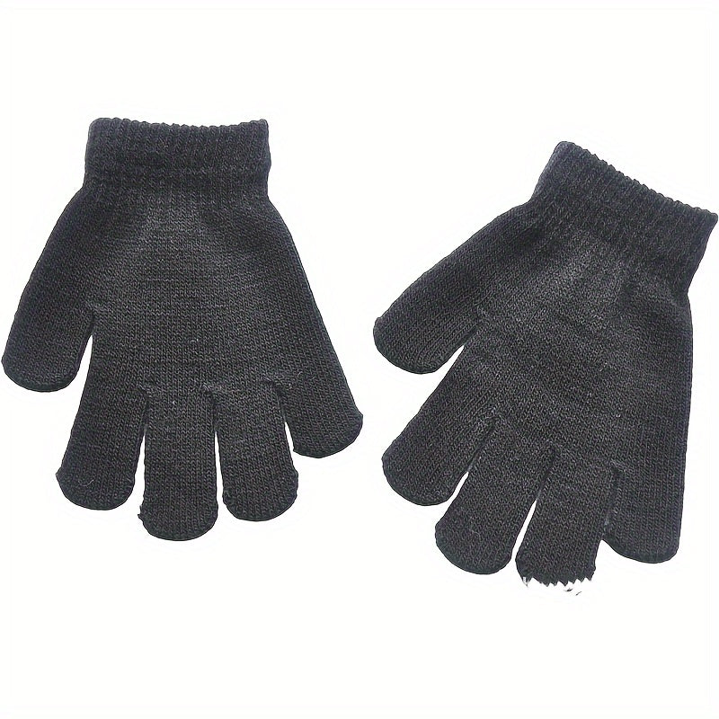 2 Pairs Kids Winter Warm Knitted Gloves - Boys/Girls