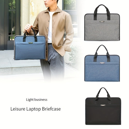Nylon Briefcase Large Capacity Zippered Document Organizer Handbag