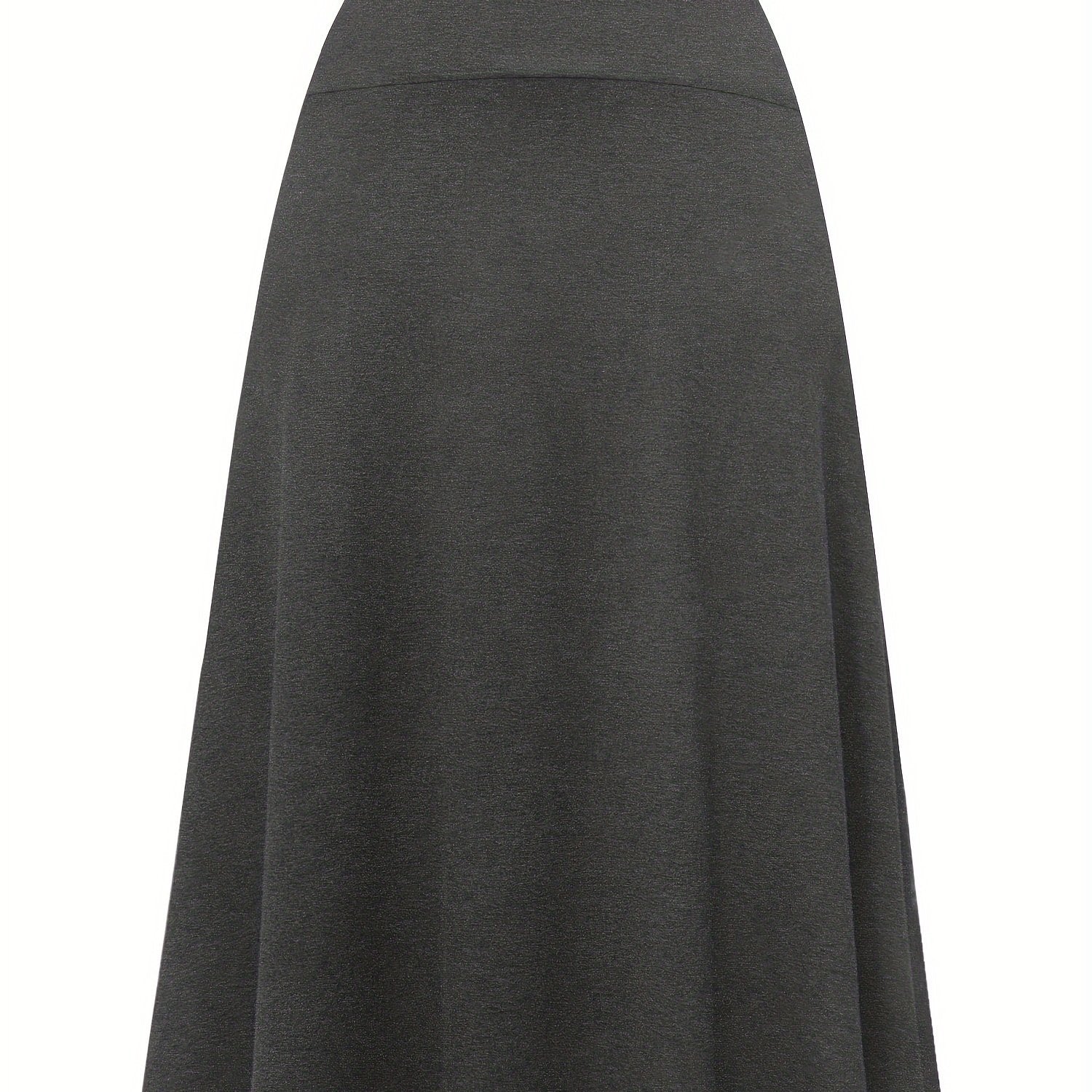  A-Line Stretch Skirt Wide Waistband Solid Color
