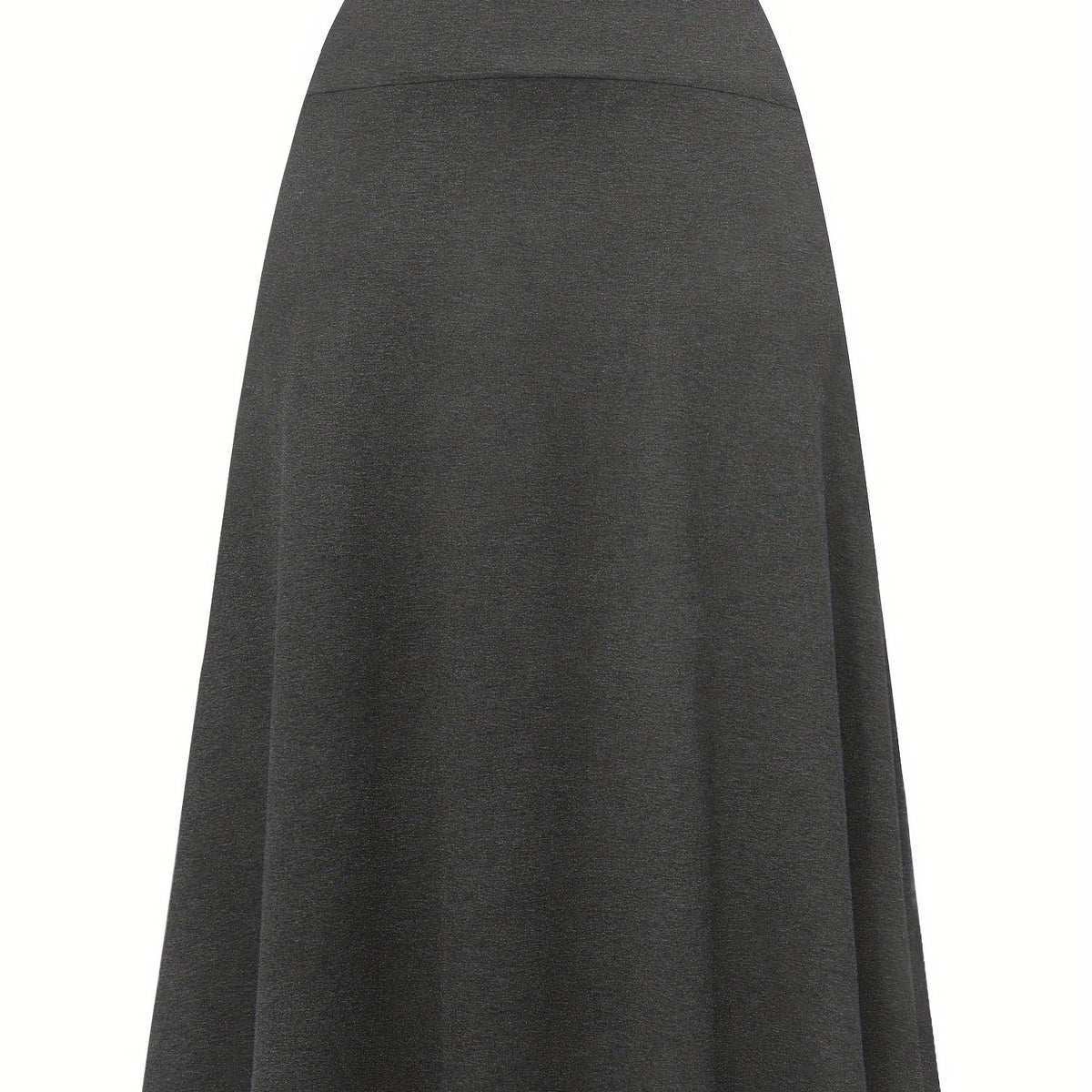  A-Line Stretch Skirt Wide Waistband Solid Color