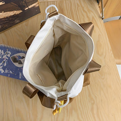 Colorblock Shoulder Bag Lightweight Nylon Preppy Bag For School