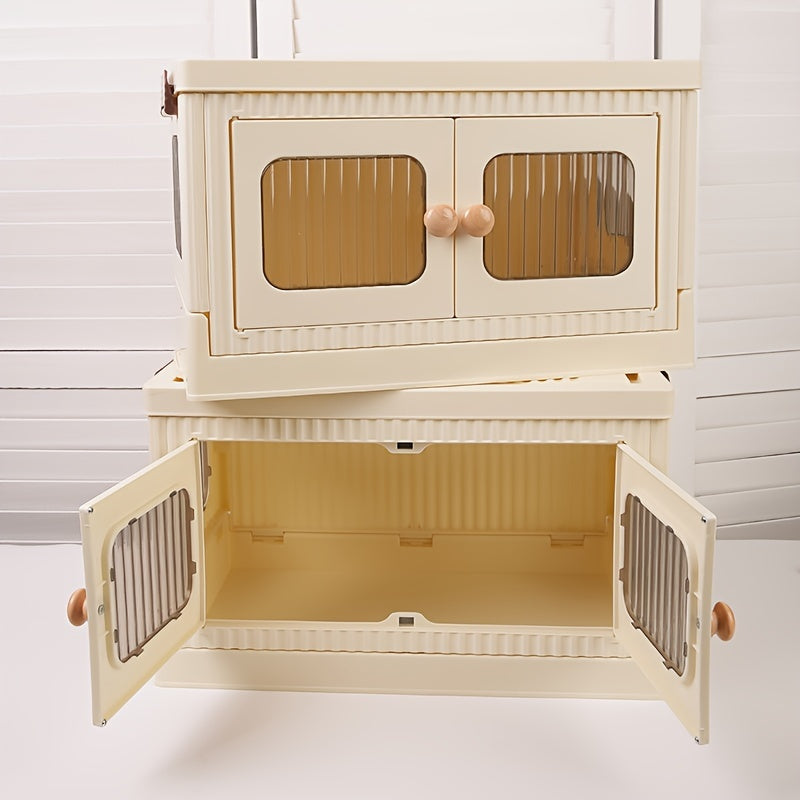 Beige Medium Folding Desktop Storage Single Without Wheels
