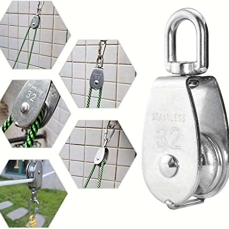 Stainless Steel Lifting Crane Single Wheel Rotating Grabbing Pulley
