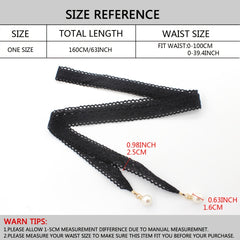 Women's Faux Pearl Lace Waist Belt for Dress Skirt