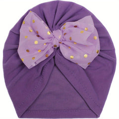 Candy Bronzing Point Bow Baby Headscarf Hat