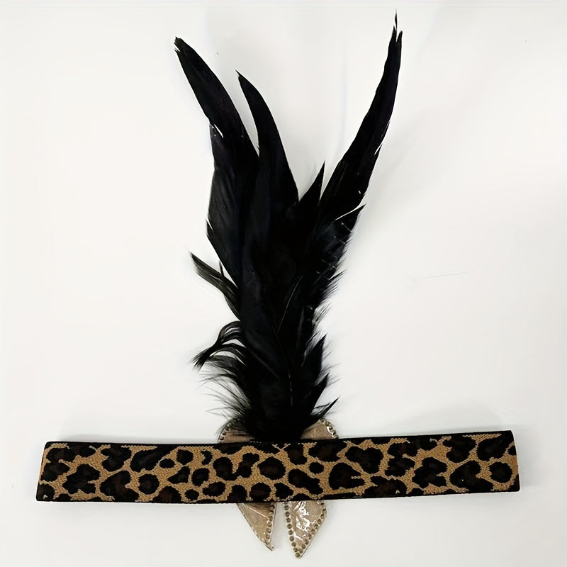 Leopard Print Headband with Diamond Accent