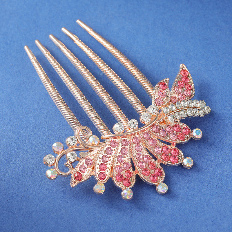 Flower Rhinestones Hair Combs Accessories for Mother's Birthday