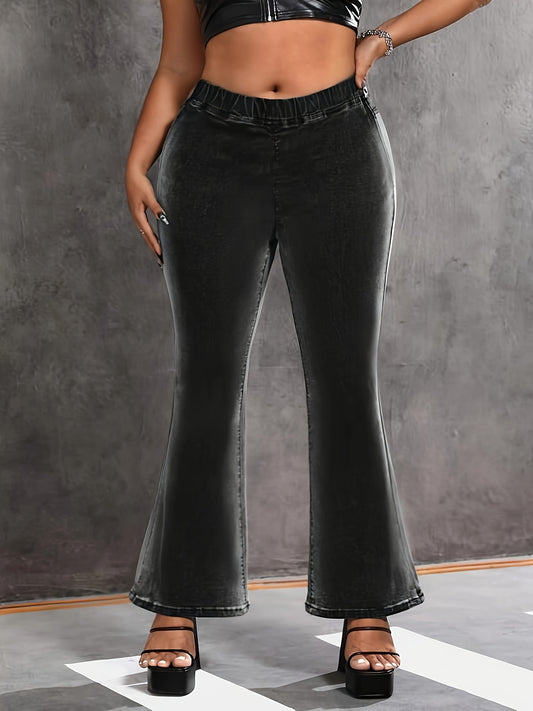  Retro Jeans Women's Plus Flare Leg Jeans