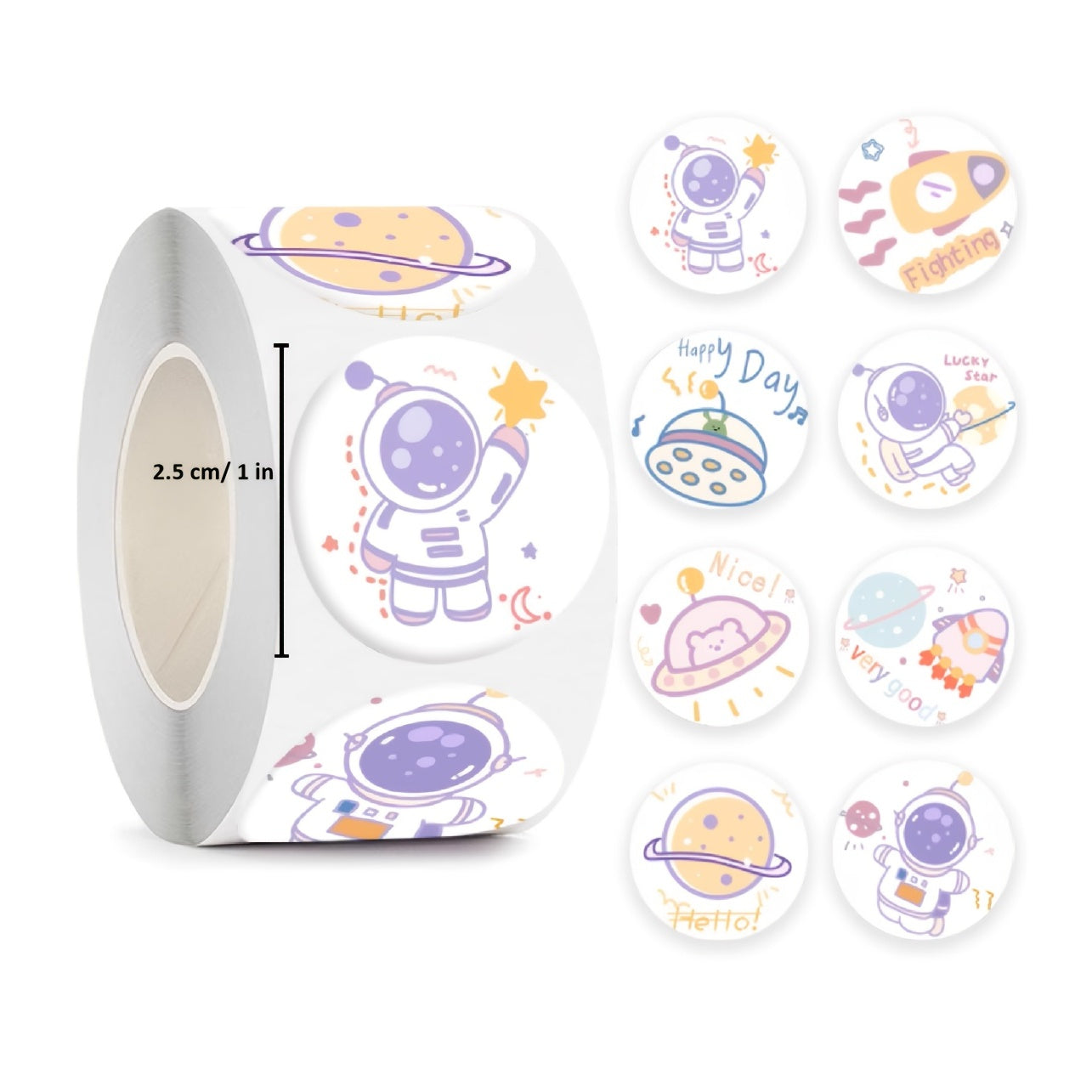 500 Astronaut Stickers DIY Scrapbook Diary School Supplies