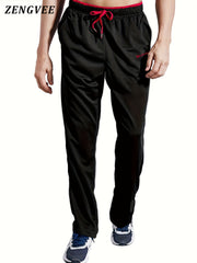 ZENGVEE Men's Stretch Pants Zip Pockets Breathable Trousers