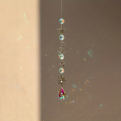 Moon Crystal Pendant Stained Glass Window Hanging