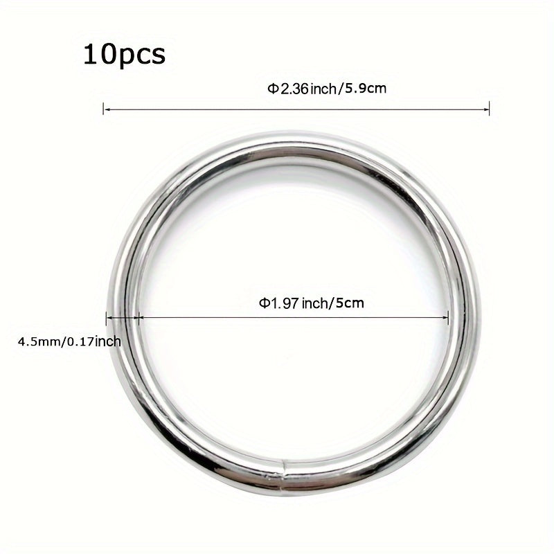 2" Tassel Hoop Plant Hook Welding Steel Silvery Tassel Ring 10pcs