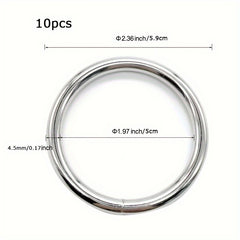 2" Tassel Hoop Plant Hook Welding Steel Silvery Tassel Ring 10pcs