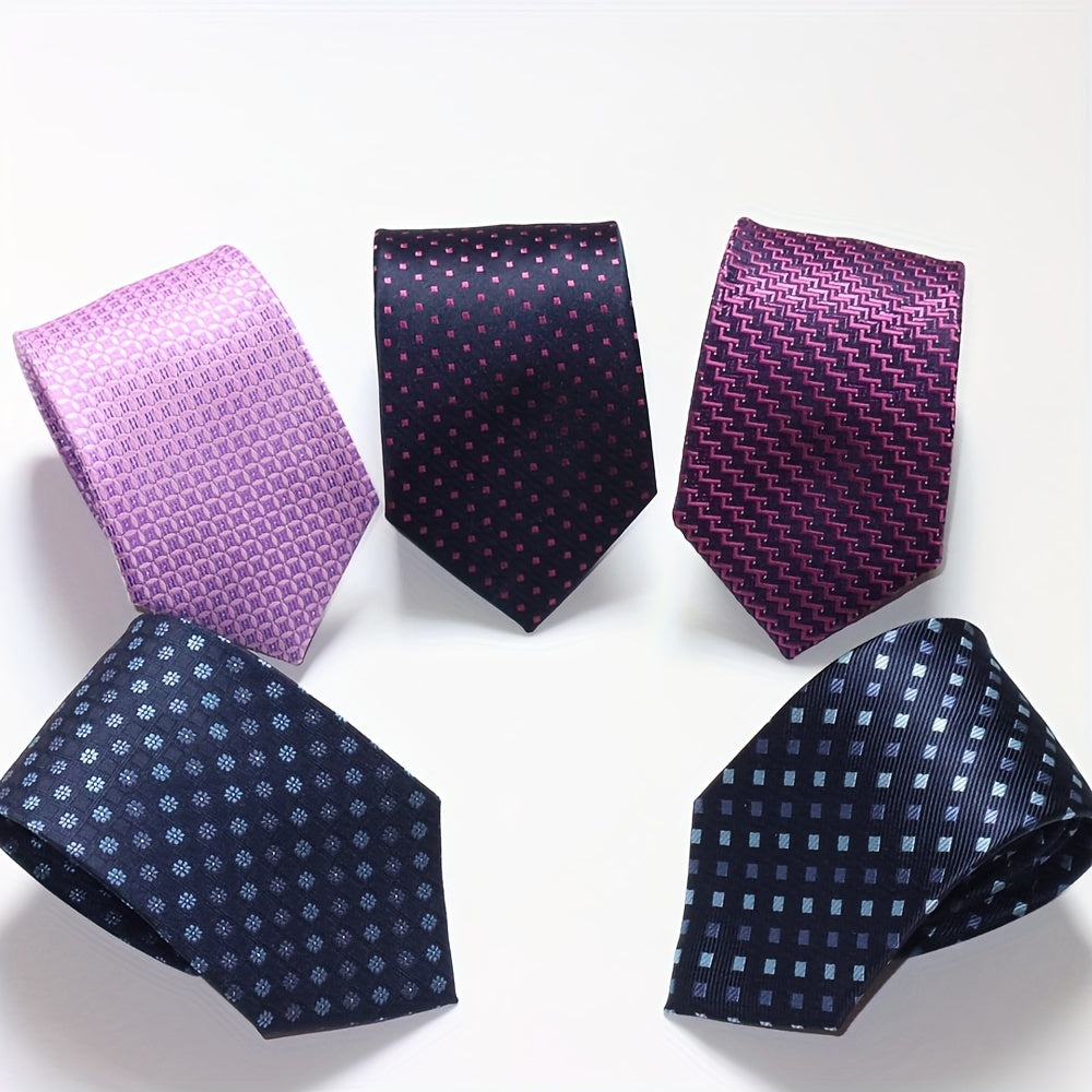 Men's Striped Jacquard Neck Ties Soft Business Party Ties