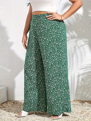  Floral Print High Rise Wide Leg Trousers