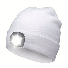 Unisex Beanie Hat with LED Light Hands-Free Headlamp