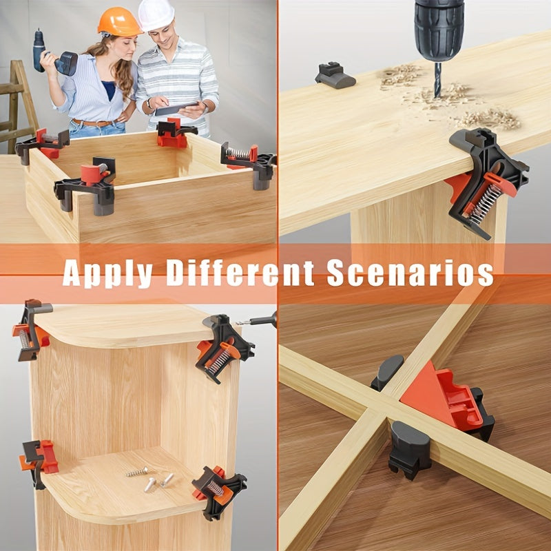 4PCS 90 Degree Right Angle Fixing Clip Adjustable Swing Corner Clamp