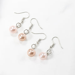 2 Pairs Round Faux Pearl Earrings Gift