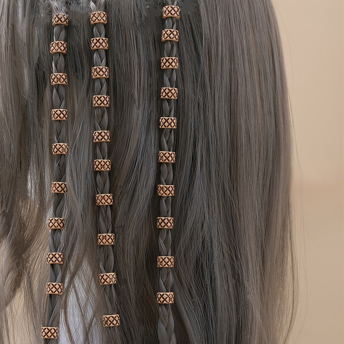 10pcs Dreadlock Rings Hair Braid Cuff Decorations Clips Beads Braiding Hair
