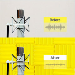 12pcs Yellow High Density Triangular Groove Sound Insulation Cotton