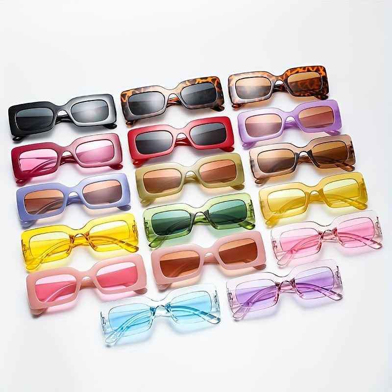 Jelly Rectangle Sunglasses for Women Men UV400