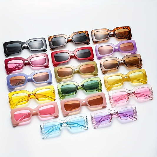 Jelly Rectangle Sunglasses for Women Men UV400