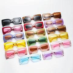 Jelly Rectangle Sunglasses for Women Men UV400
