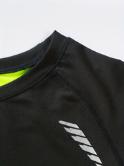 Men's Green Compression Shirt Long Sleeve for Workout