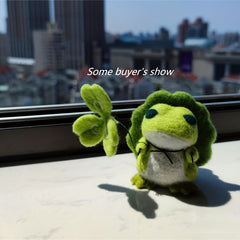 Traveling Frog Wool Felt DIY Material Package with Keychain