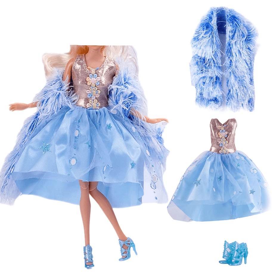6th Doll Princess Party Pink Gown Set with Accessories