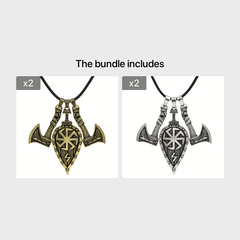Men's Viking Shield Ax Pendant Necklace Casual Party Jewelry