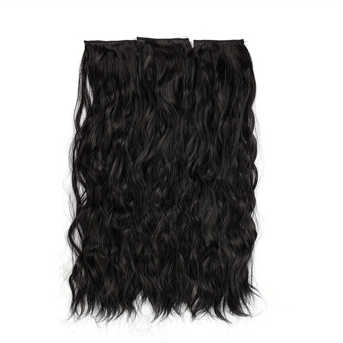 3pcs Water Wave Clip-In Hair Extensions for Women Natural Curly Hair Pieces