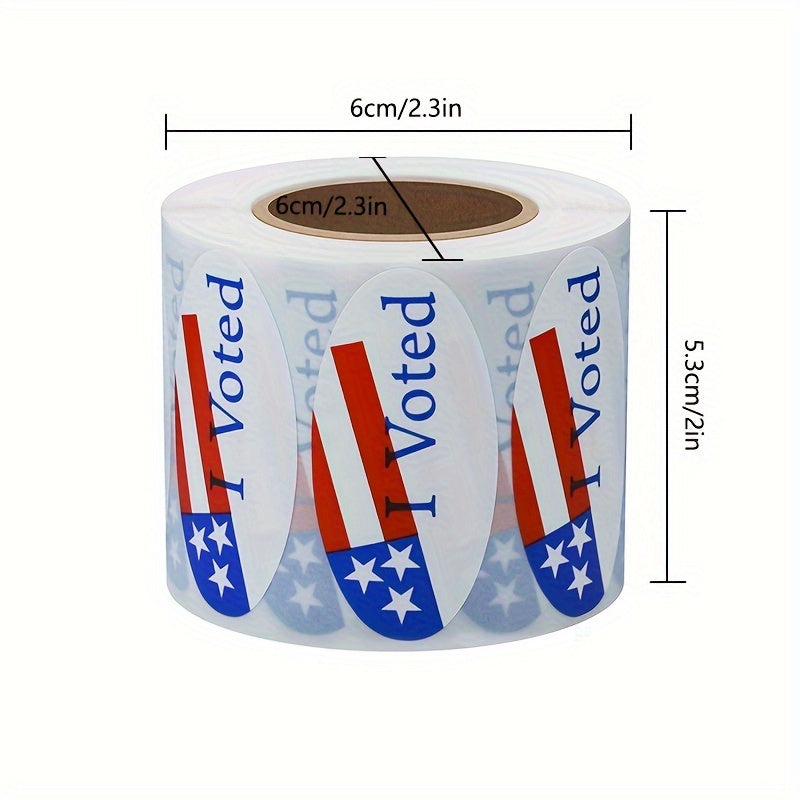 500pcs Oval American Flag I Voted Voting Election Stickers