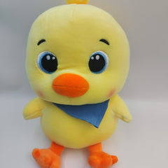 Yellow Chick Plush Toy with Bandana Soft Polyester Decor