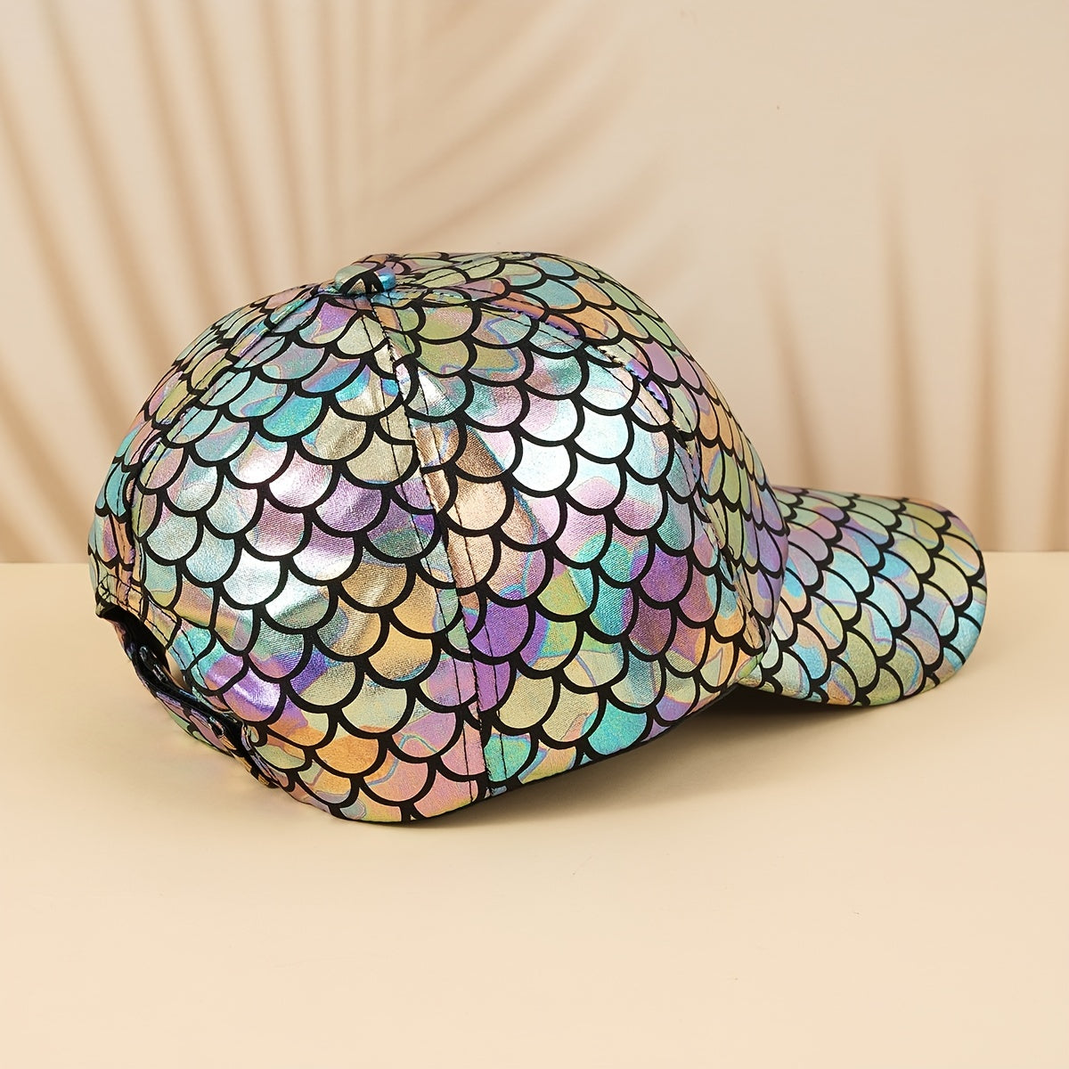 Mermaid Sequin Baseball Cap Colorful Fish Scales Print Unisex Streetwear Hat