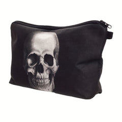 Skull Print Storage Bag Zipper Makeup Pouch Cosmetic Organizer