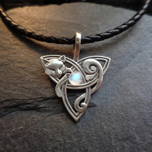 Vintage Boho Fox Gemstone Pendant Necklace Ladies Party Jewel