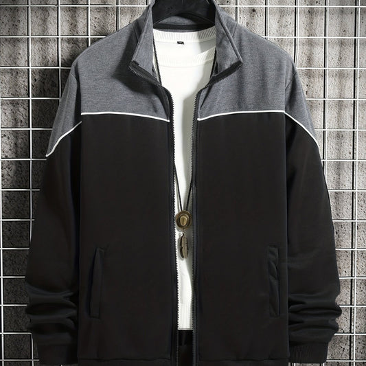 Contrast Stitching Sport Jacket Men's Casual Coat for Spring Autumn