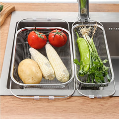 Retractable Drain Basket Kitchen Sink Drain Rack Household Washing Basket