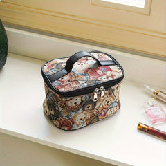 Bears Pattern Makeup Organizer Bag Portable Cosmetic Brush Storage Bag