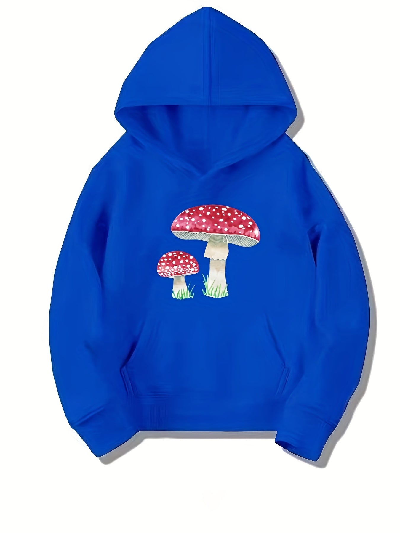 Girls Mushroom Print Hooded Sweatshirt Top Long Sleeve Hoodie Pullovers