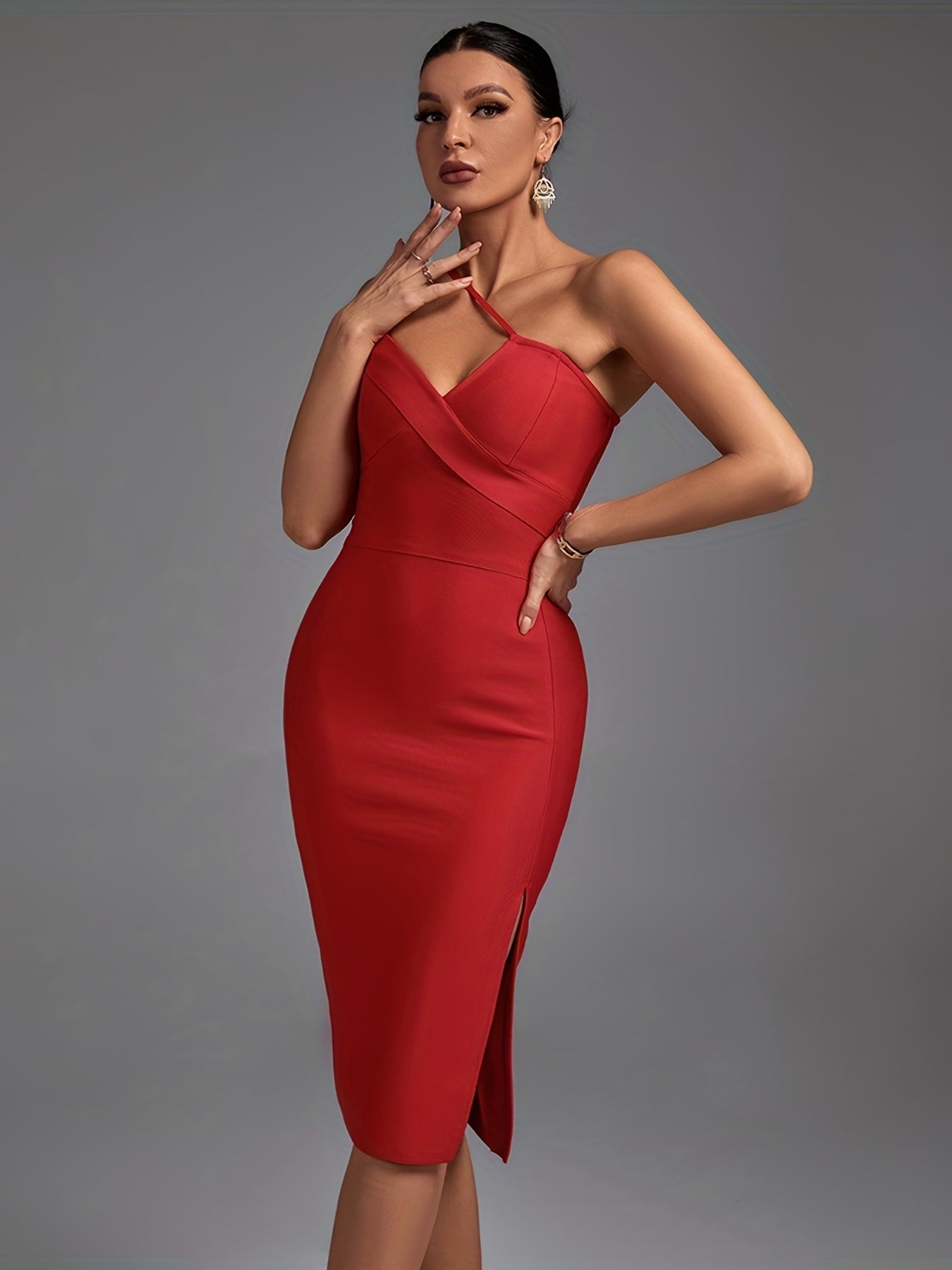 Casual Sleeveless Asymmetrical Slit Dress for Women